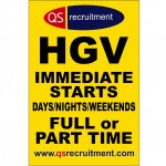 QS Driver Recruitment sign square